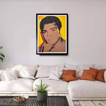 Andy WARHOL- "MUHAMMAD ALI" - Yellow/ Tan Screenprint - Unsigned - Museum Board - 40x30"