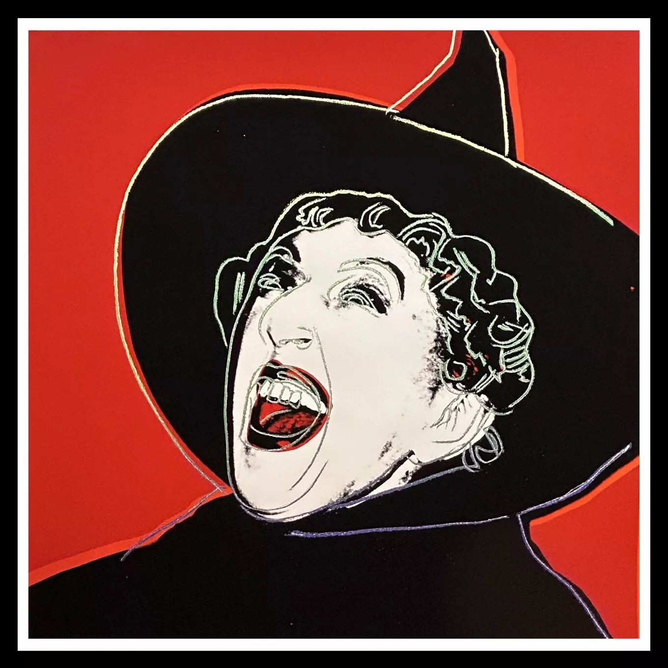 ANDY WARHOL "The Witch" FS # 261- Deep Orange Trial- Proof Screenprint- Myths- Diamond Dust- 38 x 38" Wall Art