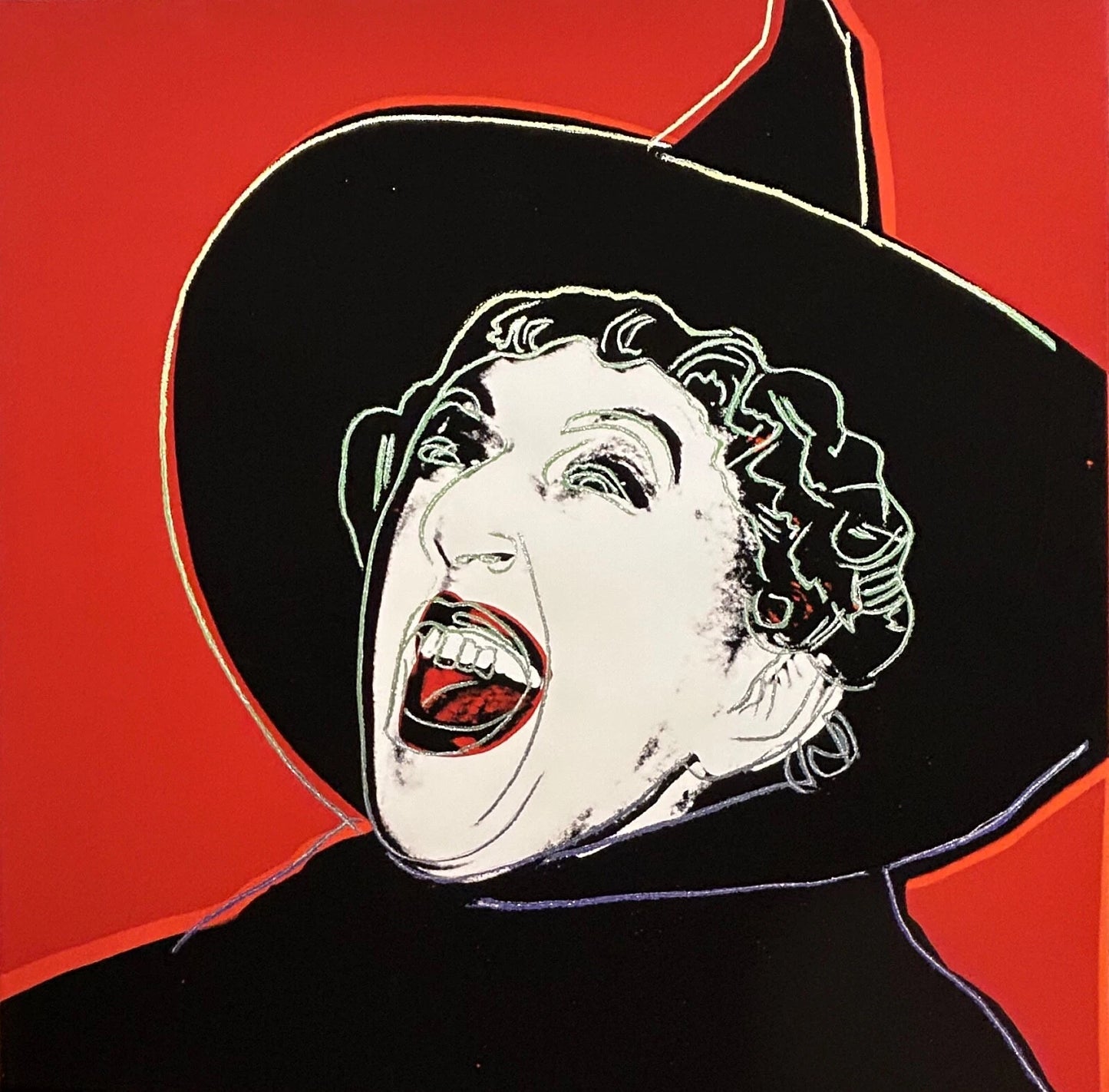 ANDY WARHOL "The Witch" FS # 261- Deep Orange Trial- Proof Screenprint- Myths- Diamond Dust- 38 x 38" Wall Art