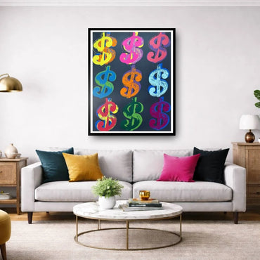 ANDY WARHOL “$9 Dollar Bill"- Trial -Silkscreen- 40x32" - Superb Quality - Large Wall Art