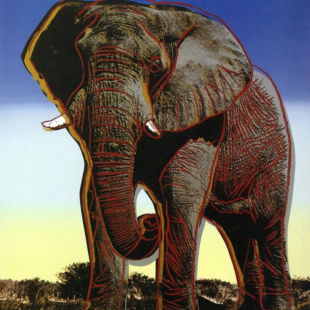ANDY WARHOL– “African Elephant"- Trial Silkscreen Proof– Endangered Species-Museum Quality 38 X 38" Wall Art