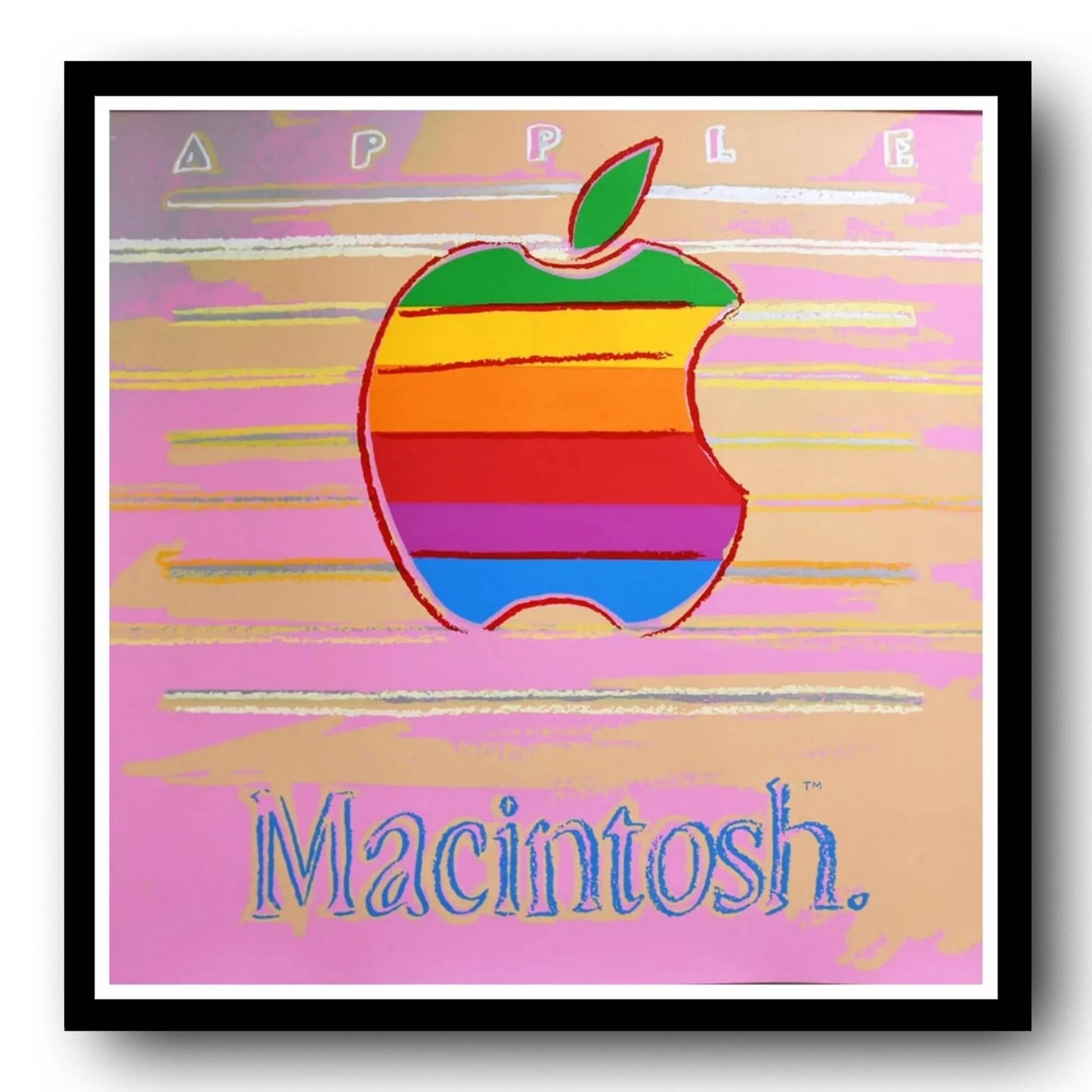 ANDY WARHOL- "APPLE" – Silkscreen Print Wall Art - 38x38"