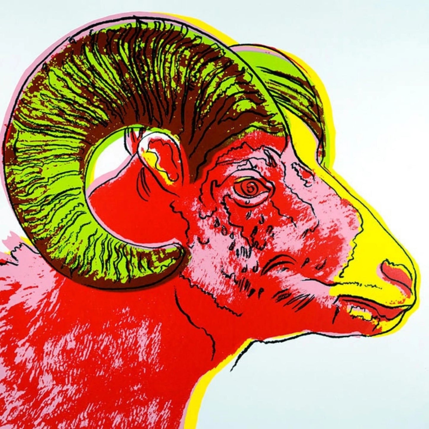 ANDY WARHOL “Ram" Trial Proof Silkscreen– Endangered Species- Museum Quality 38 X 38"Wall Art