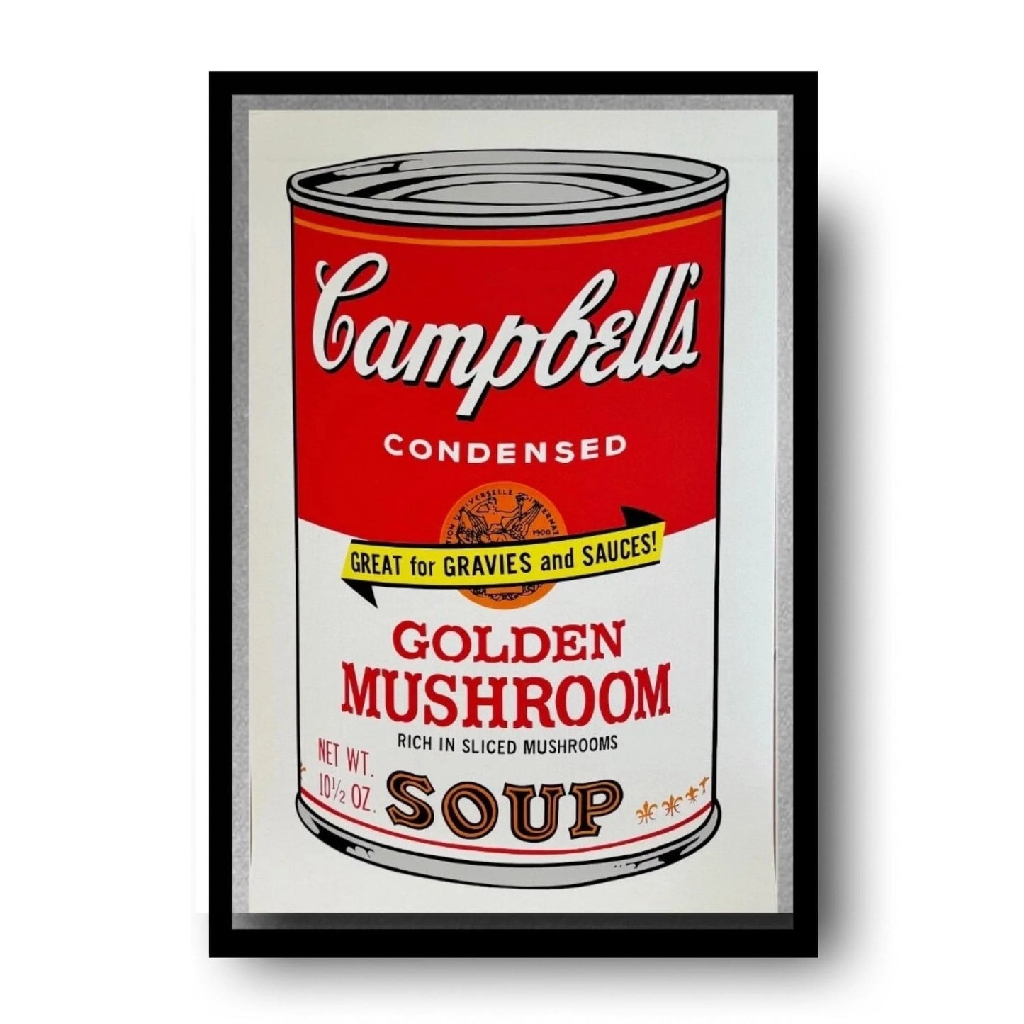 ANDY WARHOL- "Campbell Soup" Golden Mushroom" - Unsigned Proof-Museum Quality- Full sized 23x35" Wall Decor