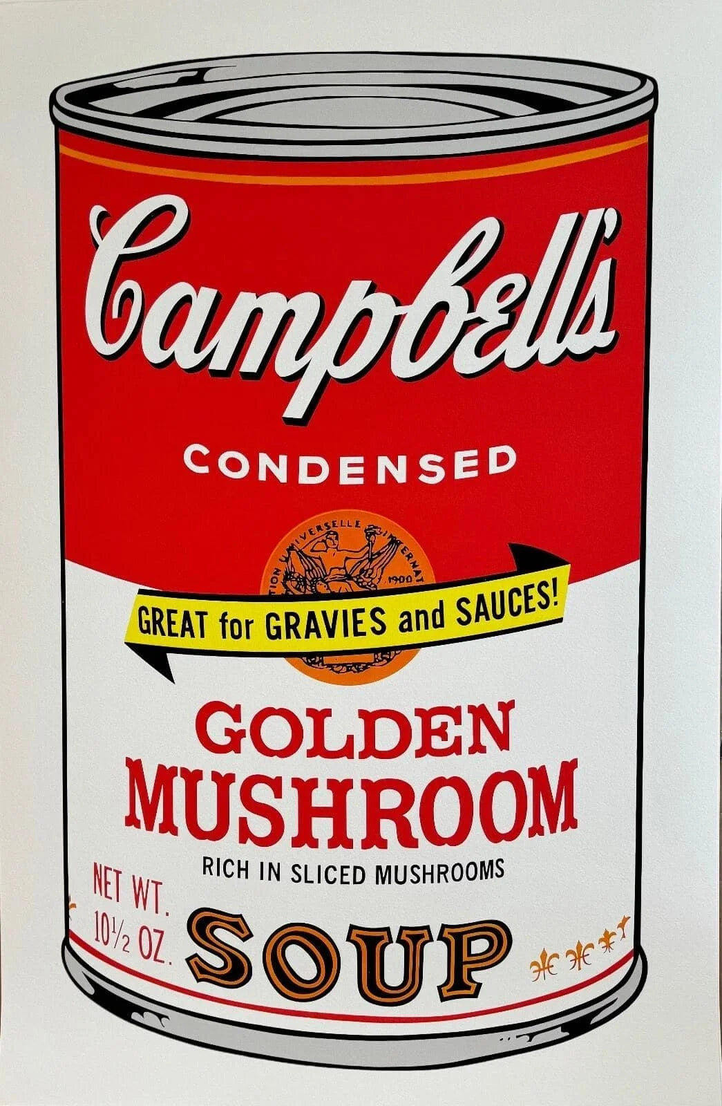 ANDY WARHOL- "Campbell Soup" Golden Mushroom" - Unsigned Proof-Museum Quality- Full sized 23x35" Wall Decor