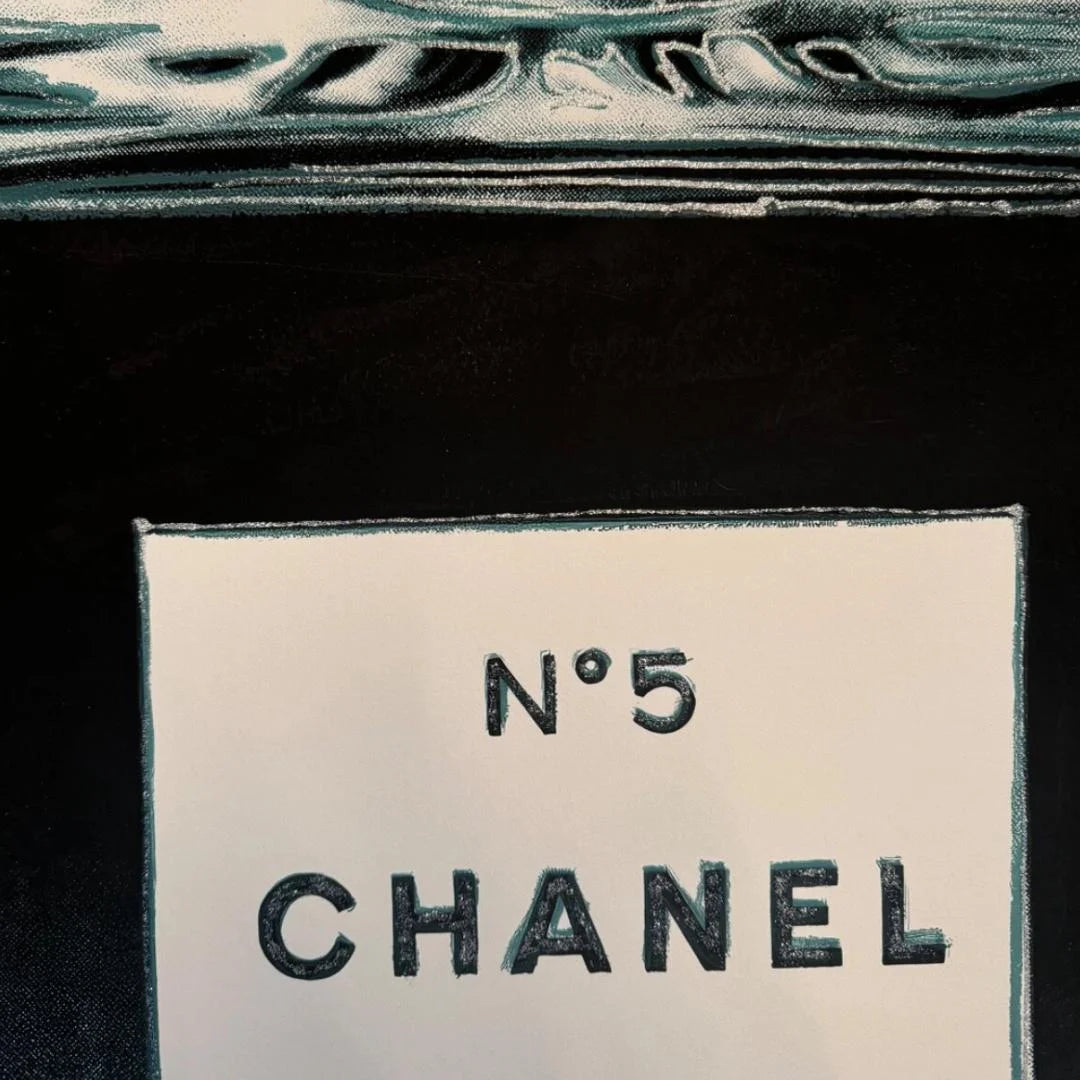 ANDY WARHOL – "Chanel"- Teal Trial Proof Screenprint- Diamond Dust-Ads Suite -38x38" Wall Art
