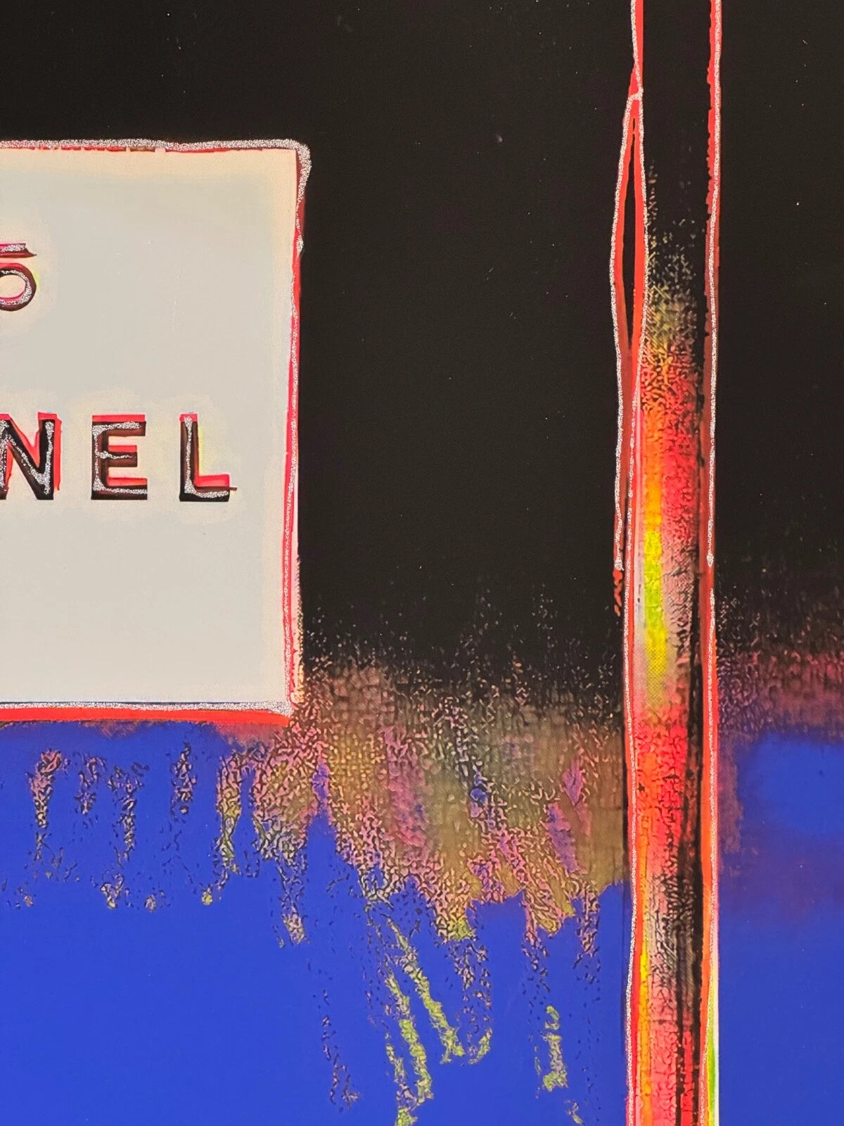 ANDY WARHOL – "Chanel"- Royal Blue/Orange Trial Proof Screenprint- Diamond Dust-Ads Suite -38x38"