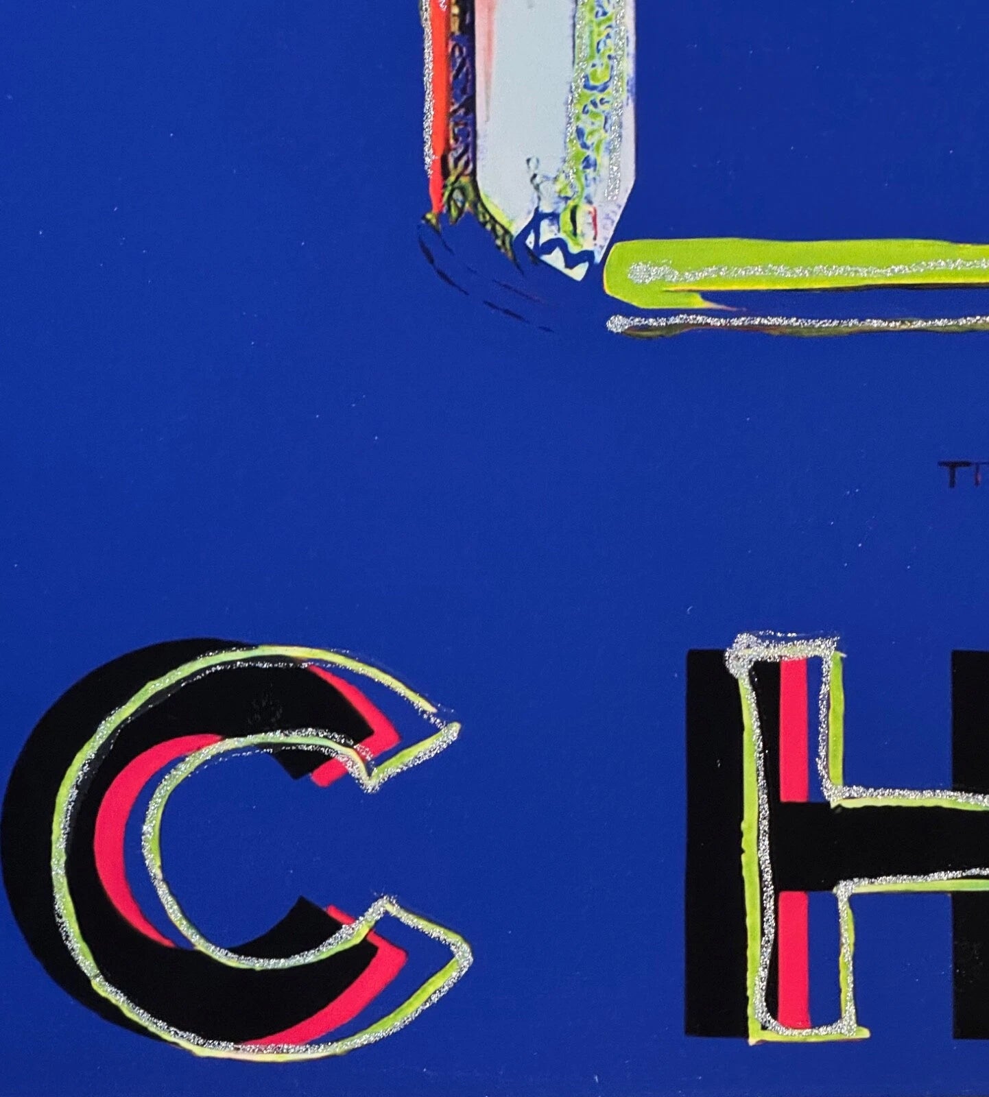 ANDY WARHOL – "Chanel"- Royal Blue/Orange Trial Proof Screenprint- Diamond Dust-Ads Suite -38x38"