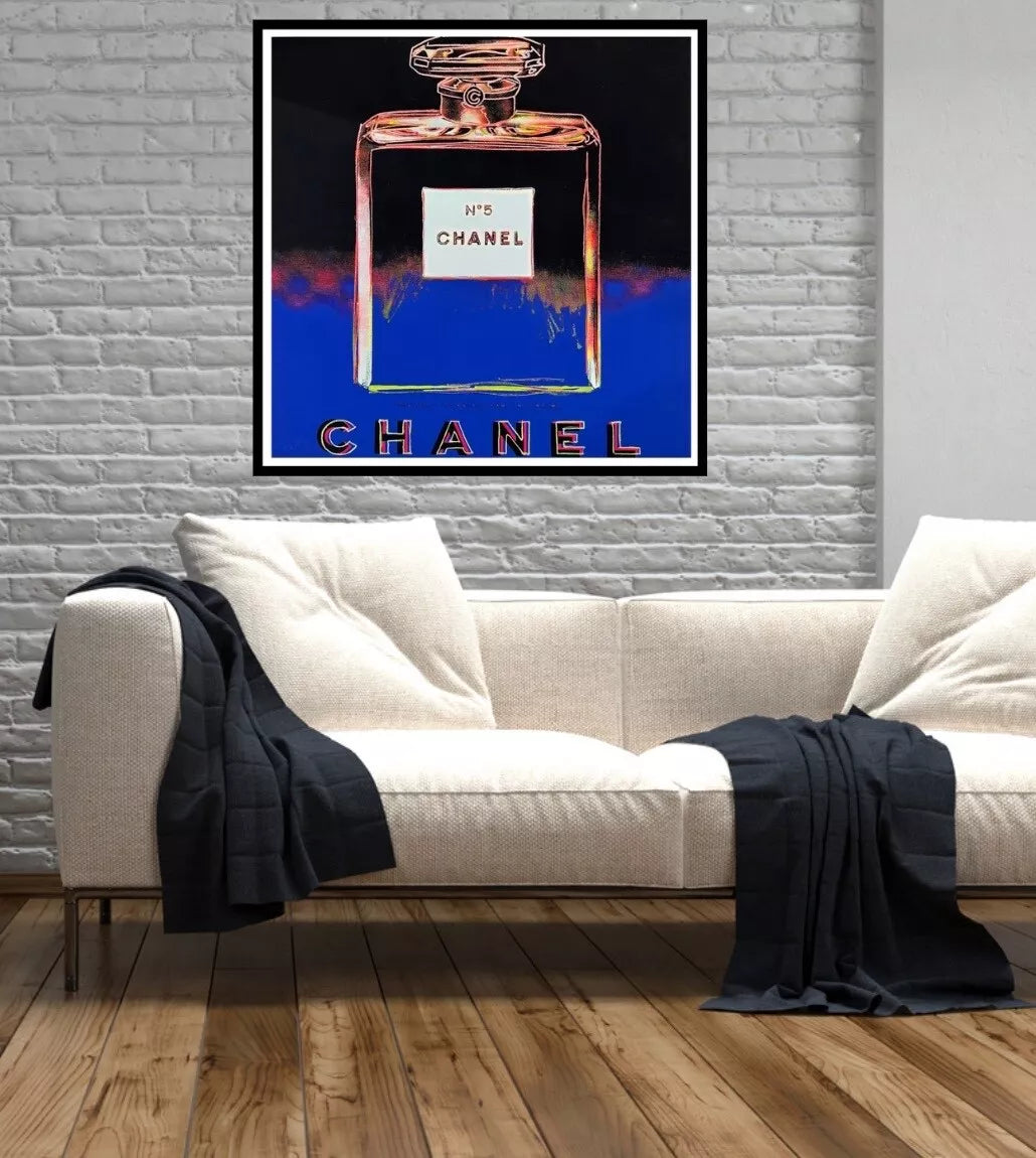 ANDY WARHOL – "Chanel"- Royal Blue/Orange Trial Proof Screenprint- Diamond Dust-Ads Suite -38x38"
