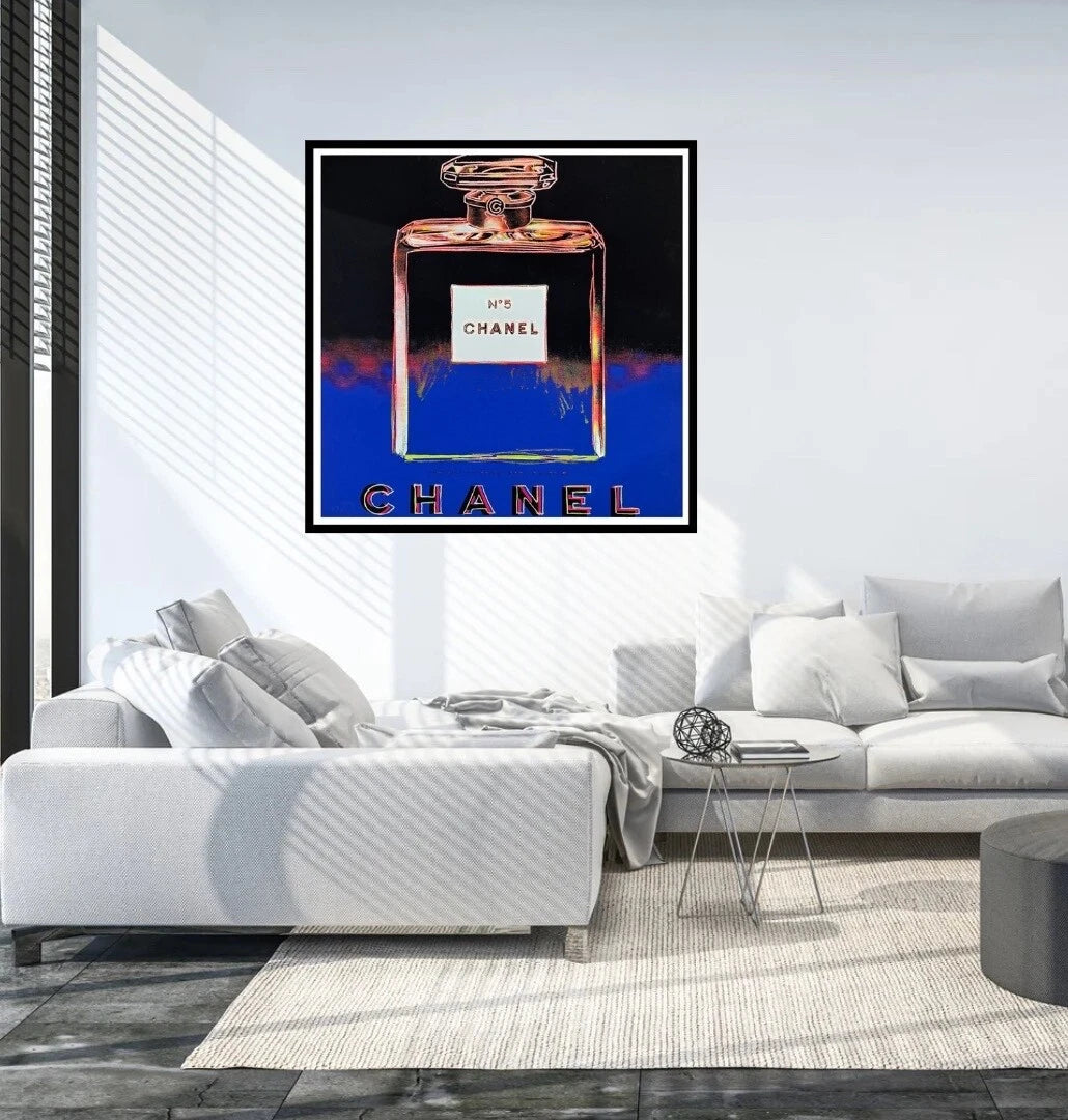 ANDY WARHOL – "Chanel"- Royal Blue/Orange Trial Proof Screenprint- Diamond Dust-Ads Suite -38x38"