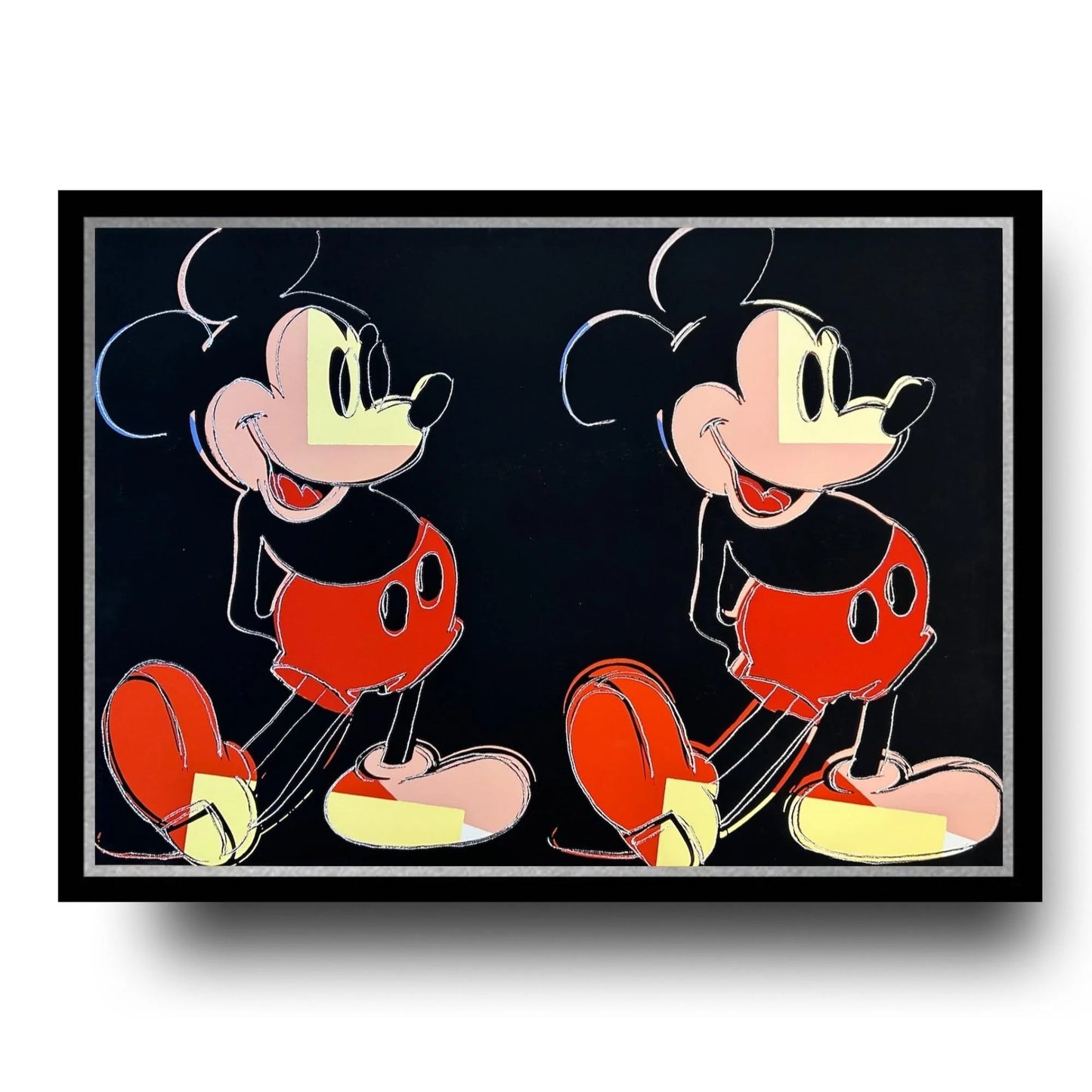 ANDY WARHOL “DOUBLE MICKEY” -Trial Screenprint- Diamond Dust -Museum Board -30 1/2 x 43" Flat Ship