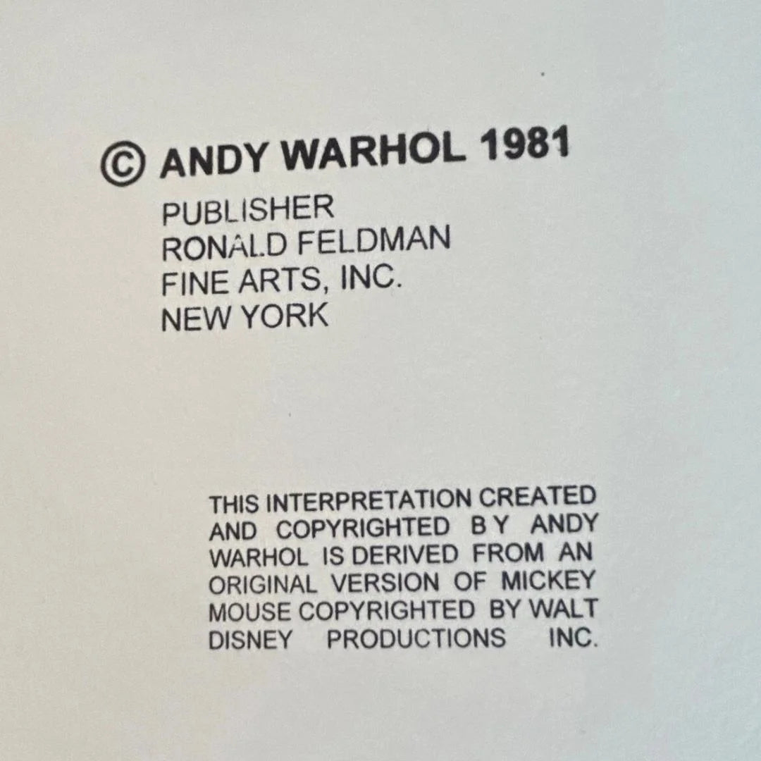 Copyright notice for Andy Warhol artwork with text about publisher and copyright details.
