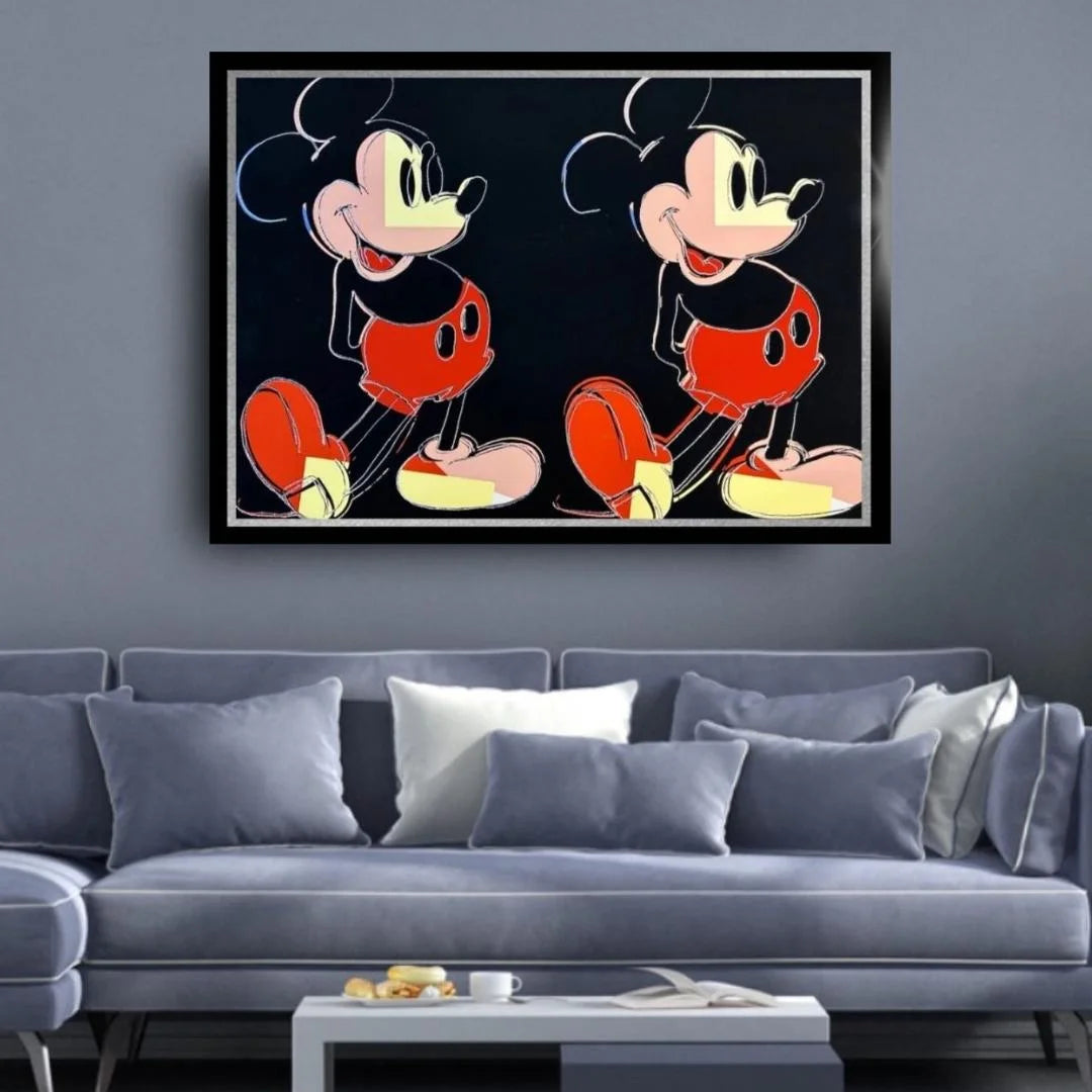 ANDY WARHOL “DOUBLE MICKEY” -Trial Screenprint- Diamond Dust -Museum Board -30 1/2 x 43" Flat Ship