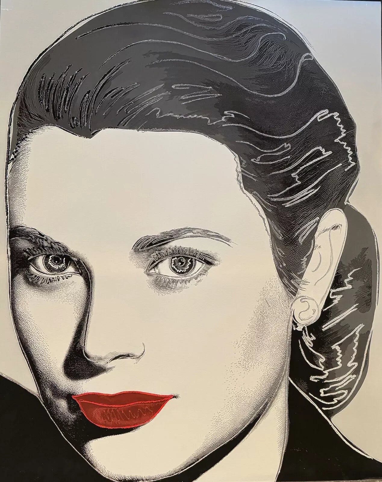ANDY WARHOL "Grace Kelly"- GreyTrial Screenprint- Diamond Dust- Proof Edition- Superb Quality- Unsigned -40x 32" Wall Decor