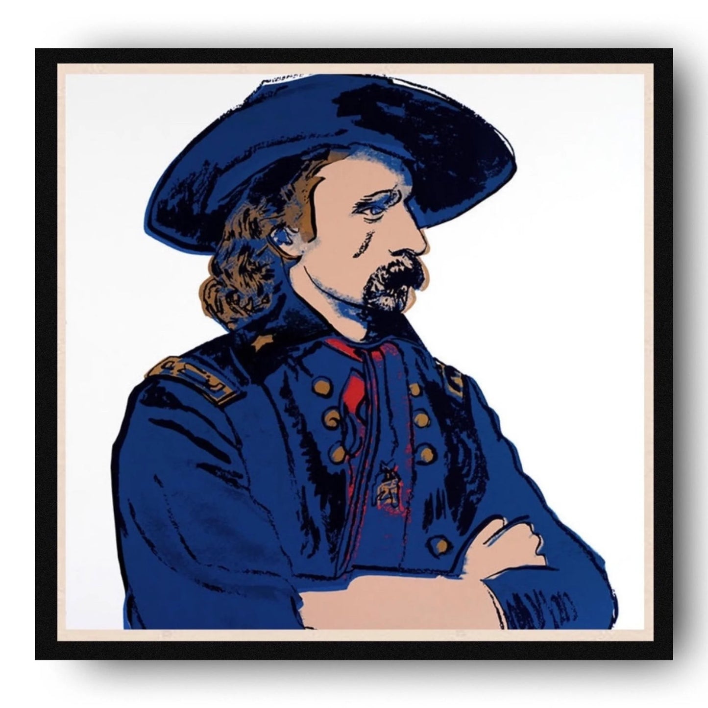 ANDY WARHOL– “General Custer"- Trial Silkscreen- Cowboys and Indians- Unsigned Proof- Museum Quality 36x36" Wall Art