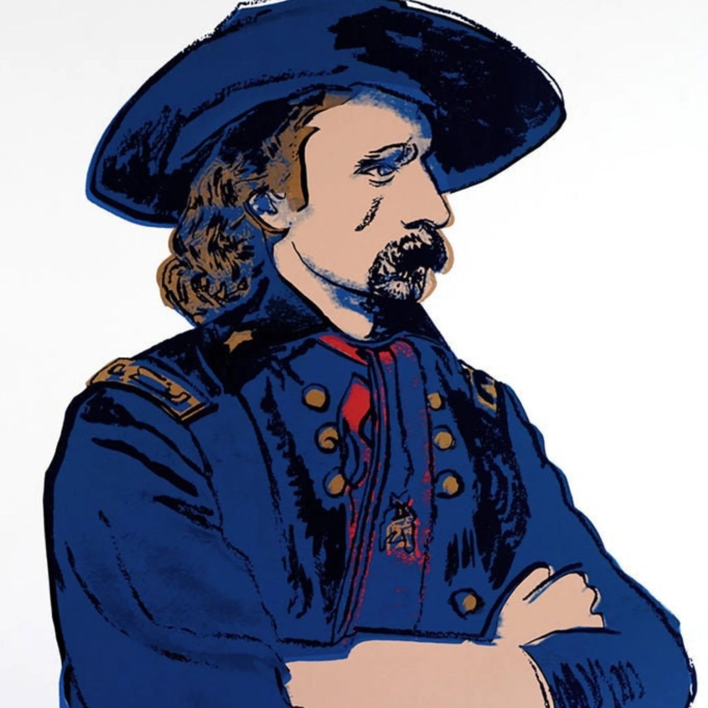 ANDY WARHOL– “General Custer"- Trial Silkscreen- Cowboys and Indians- Unsigned Proof- Museum Quality 36x36" Wall Art
