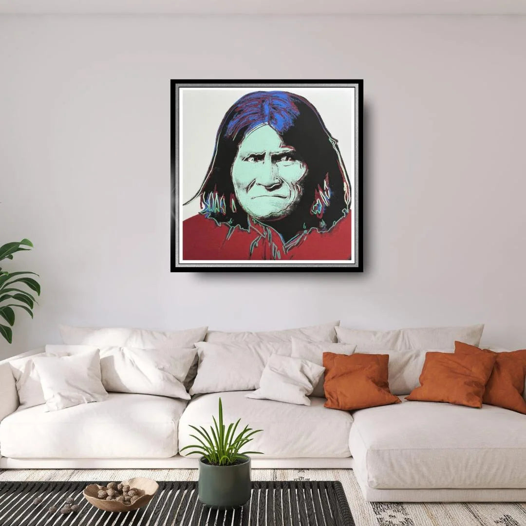 ANDY WARHOL– “Geronimo"- Multicolor Trial Screenprint- Cowboys and Indians- Unsigned Proof- Museum Quality 36x36" Wall Art