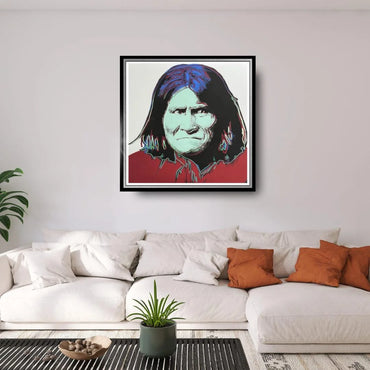 ANDY WARHOL– “Geronimo"- Multicolor Trial Screenprint- Cowboys and Indians- Unsigned Proof- Museum Quality 36x36" | Pop Art