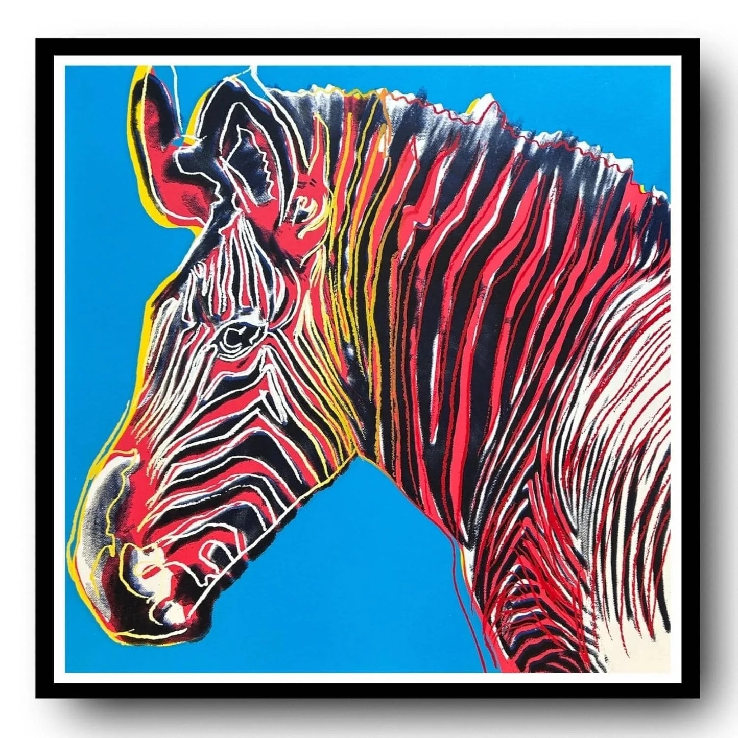 ANDY WARHOL “Zebra" Silkscreen Proof– Endangered Species-Museum Quality- 38 X 38" Animal Wall Art