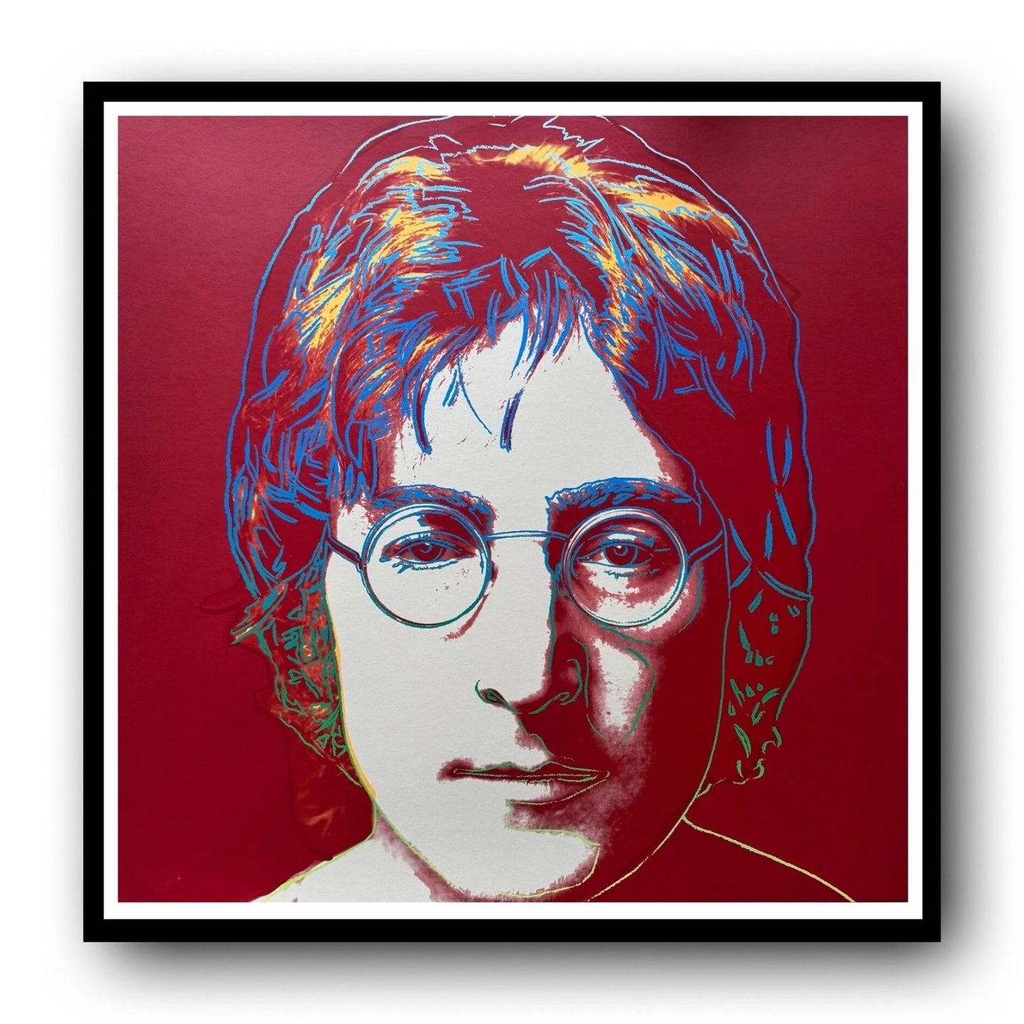 ANDY WARHOL- "John LENNON" - Silkscreen (Screenprint)-Museum Board