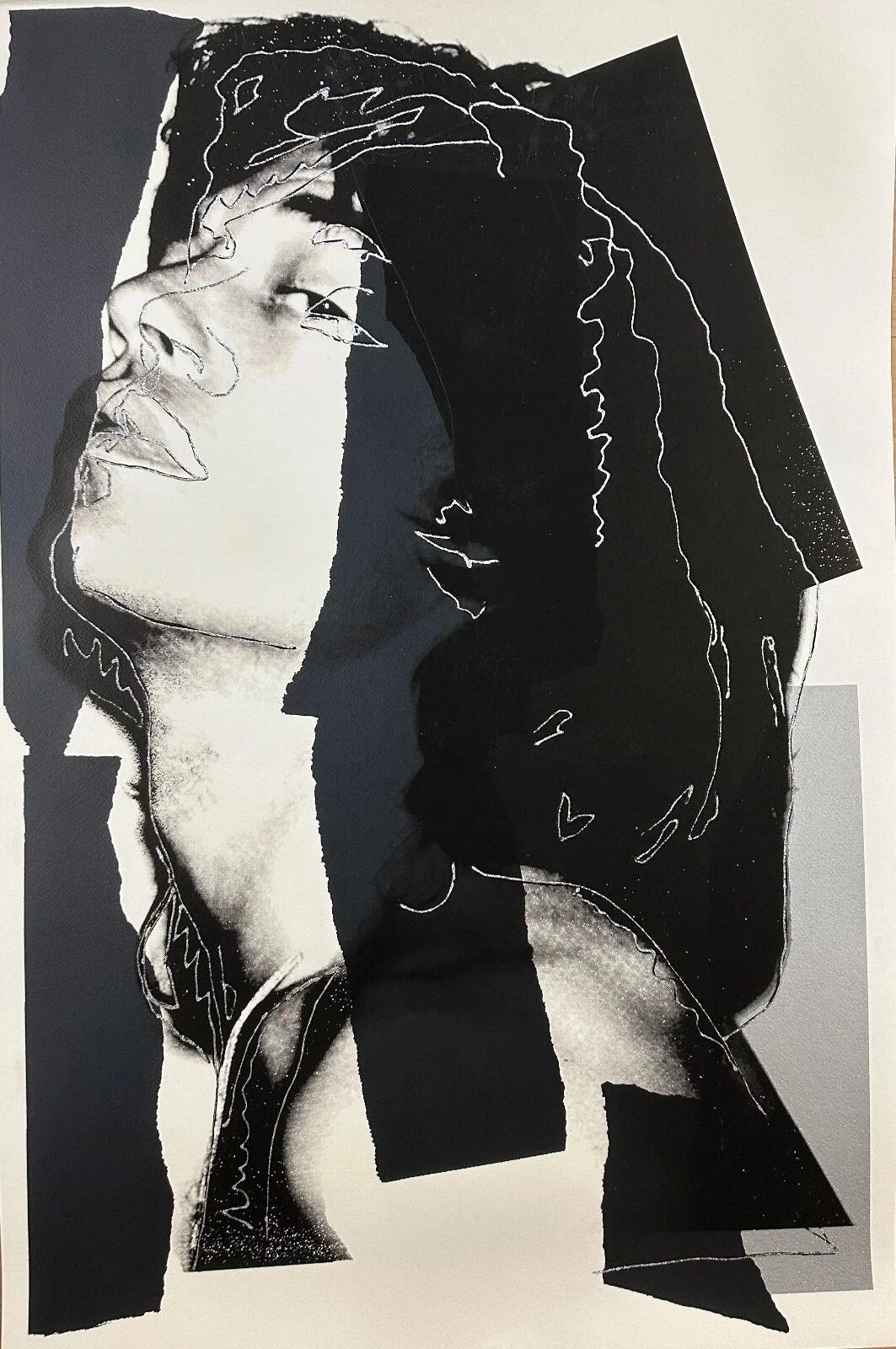 ANDY WARHOL "Mick Jagger"(#144)Trial Silkscreen Diamond Dust -Proof Edition- Top Quality-Unsigned- 43 1/2 x 29"- Wall Art