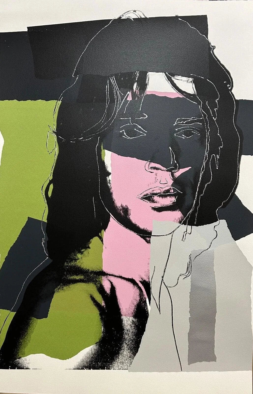 ANDY WARHOL "Mick Jagger"(#145) Trial Silkscreen Diamond Dust -Proof Edition- Top Quality-Unsigned- 43 1/2 x 29"- Wall Art