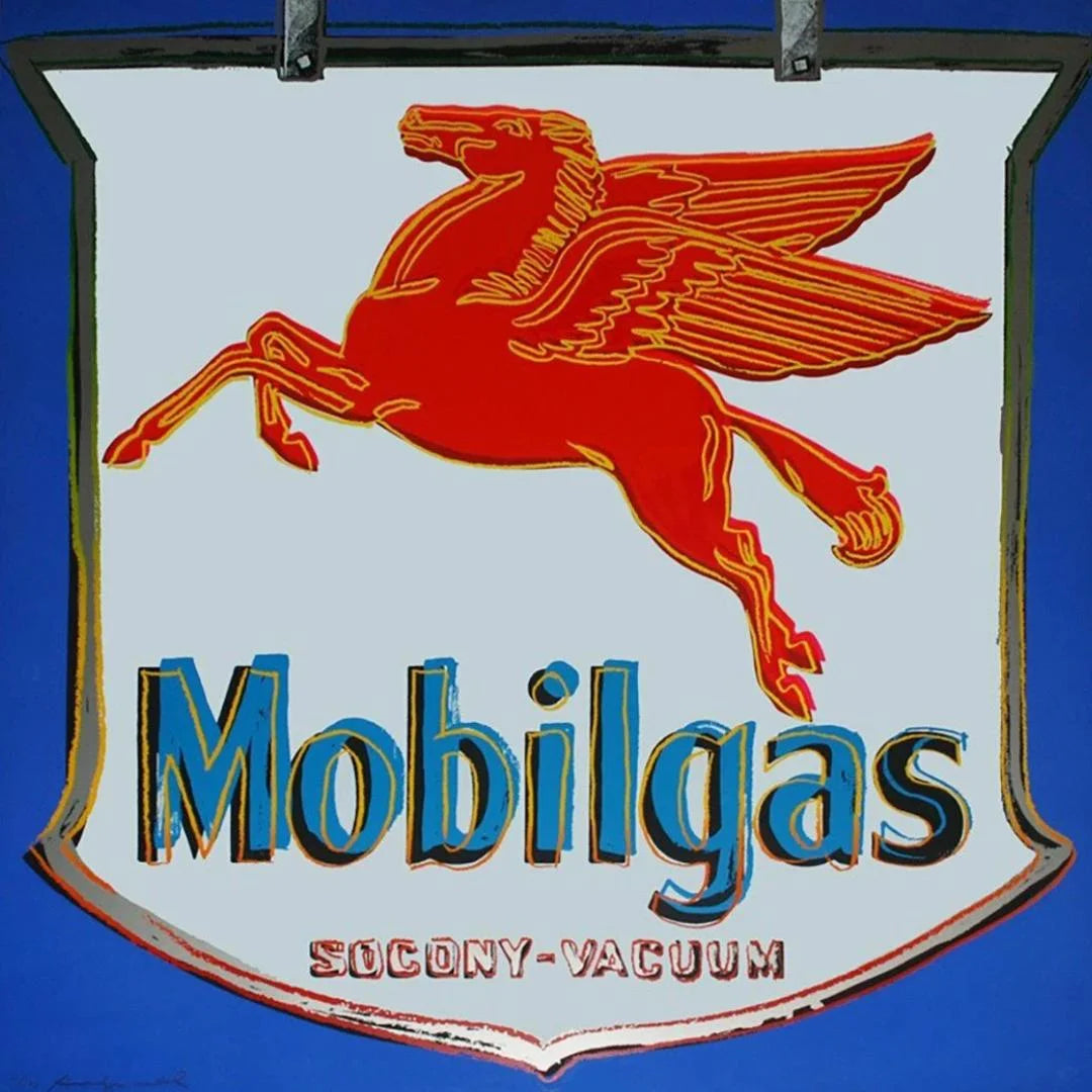 Vintage Mobilgas sign with a red. High Wuality art.