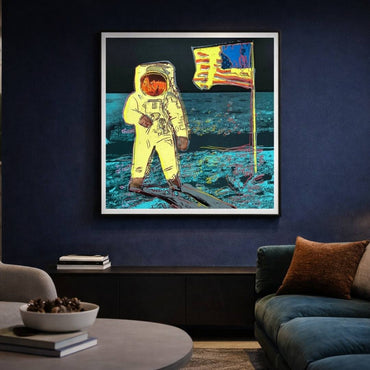 Warhol's Moonwalk in a modern living room.