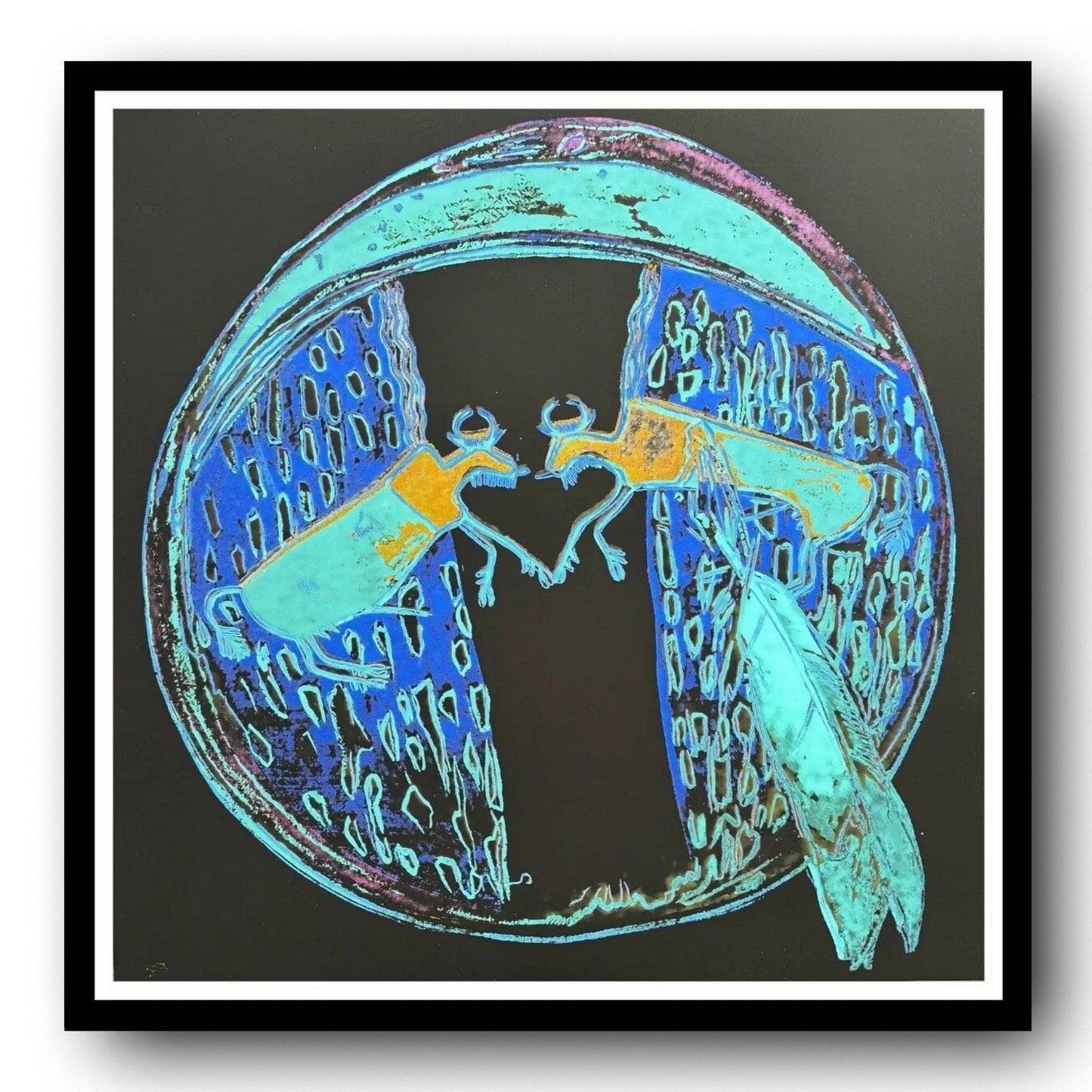 ANDY WARHOL– “Indian Shield"- Blue Trial Screenprint- Cowboys and Indians- Unsigned Proof- Museum Quality 36x36" Wall Art