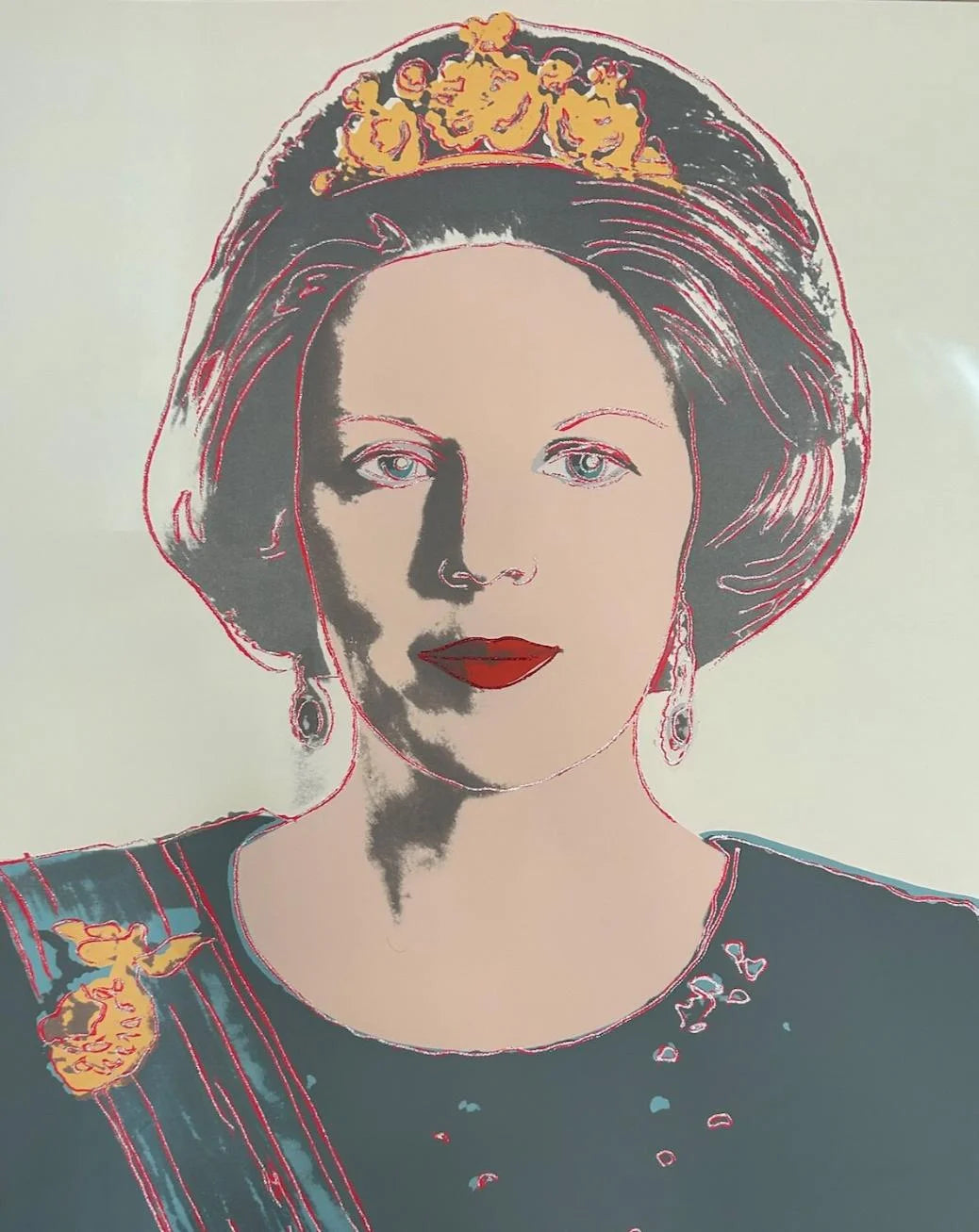 ANDY WARHOL “Queen Beatrix Netherlands" #339–Grey Trial Proof- Screenprint-Diamond Dust-Museum Quality- Full Sized Wall Art