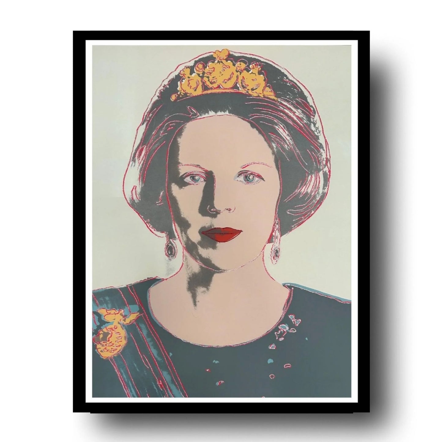ANDY WARHOL “Queen Beatrix Netherlands" #339–Grey Trial Proof- Screenprint-Diamond Dust-Museum Quality- Full Sized Wall Art