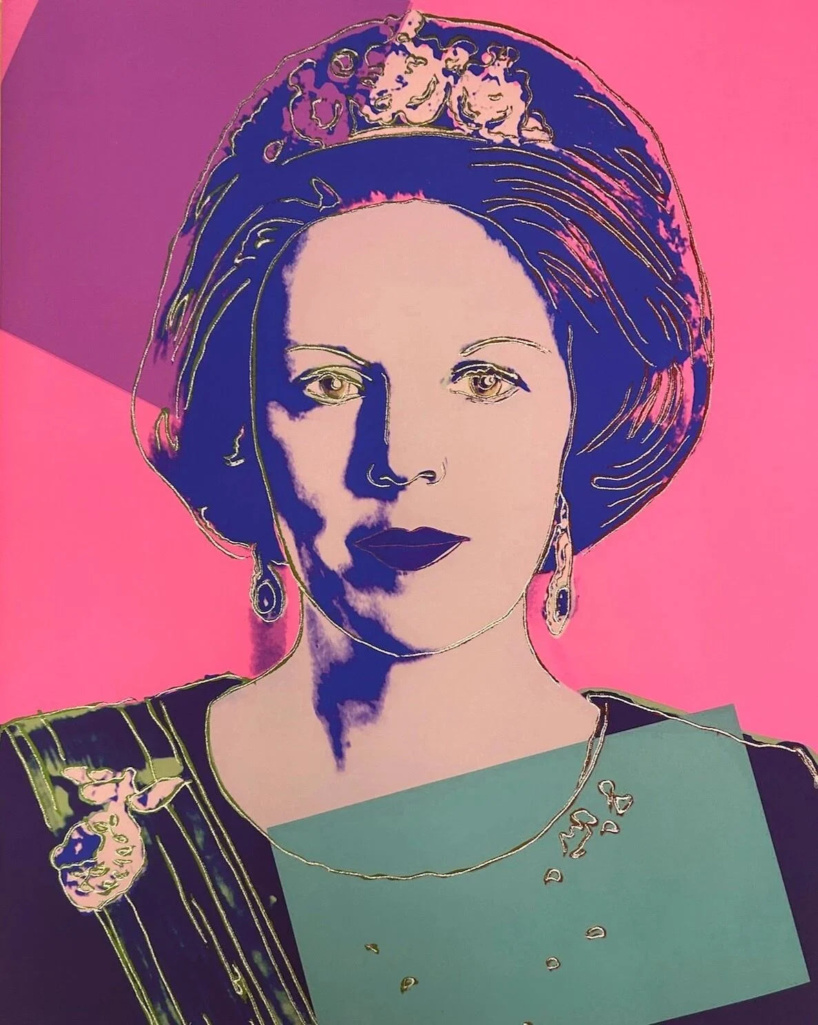 NDY WARHOL “Queen Beatrix Netherlands" #341– Screenprint Proof-Diam.Dust-Museum Quality-Full Sized Wall Art- On Sale!