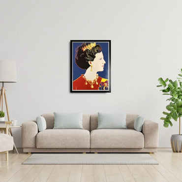 ANDY WARHOL “Queen Margarethe Denmark" #343–Blue Trial Proof- Screenprint-Diamond Dust-Top Quality-Full Sized Wall Art