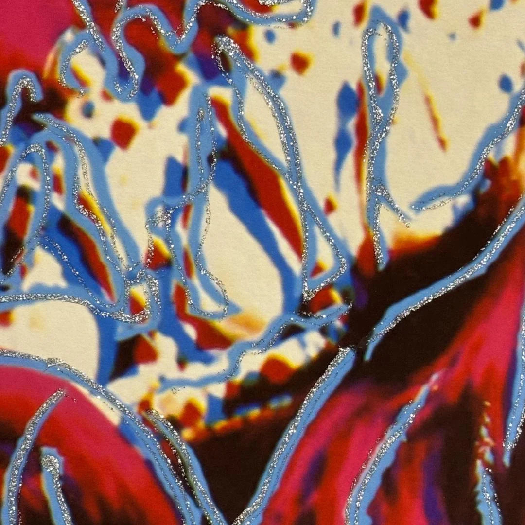 Abstract art with colorful patterns and textures