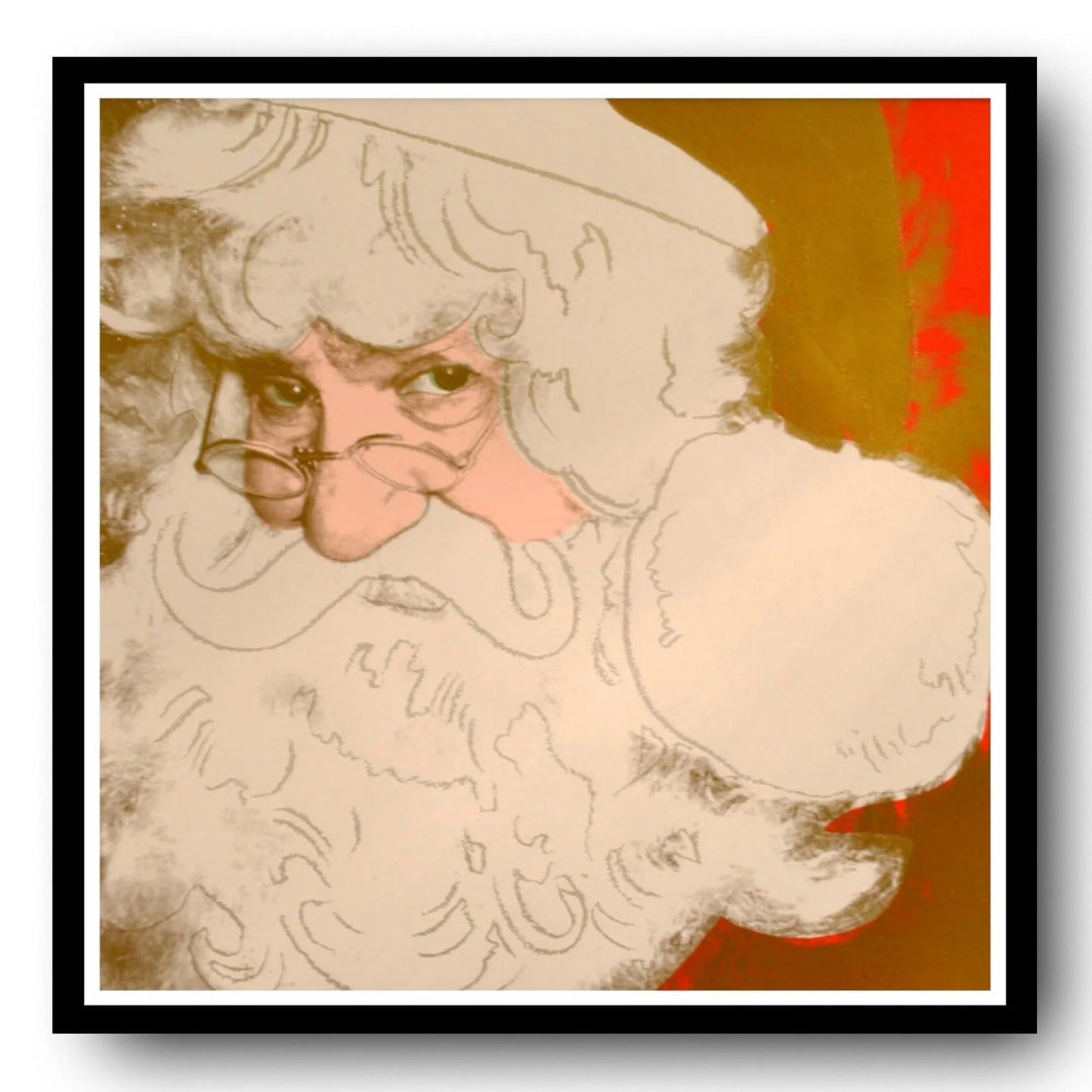 ANDY WARHOL "Santa Claus" FS # 266- Silkscreen Proof-Myths- Museum Board- Diamond Dust- 38 x 38" Wall Art