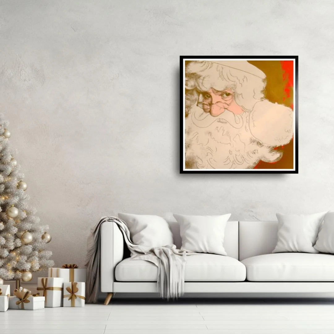 ANDY WARHOL "Santa Claus" FS # 266- Silkscreen Proof-Myths- Museum Board- Diamond Dust- 38 x 38" Wall Art