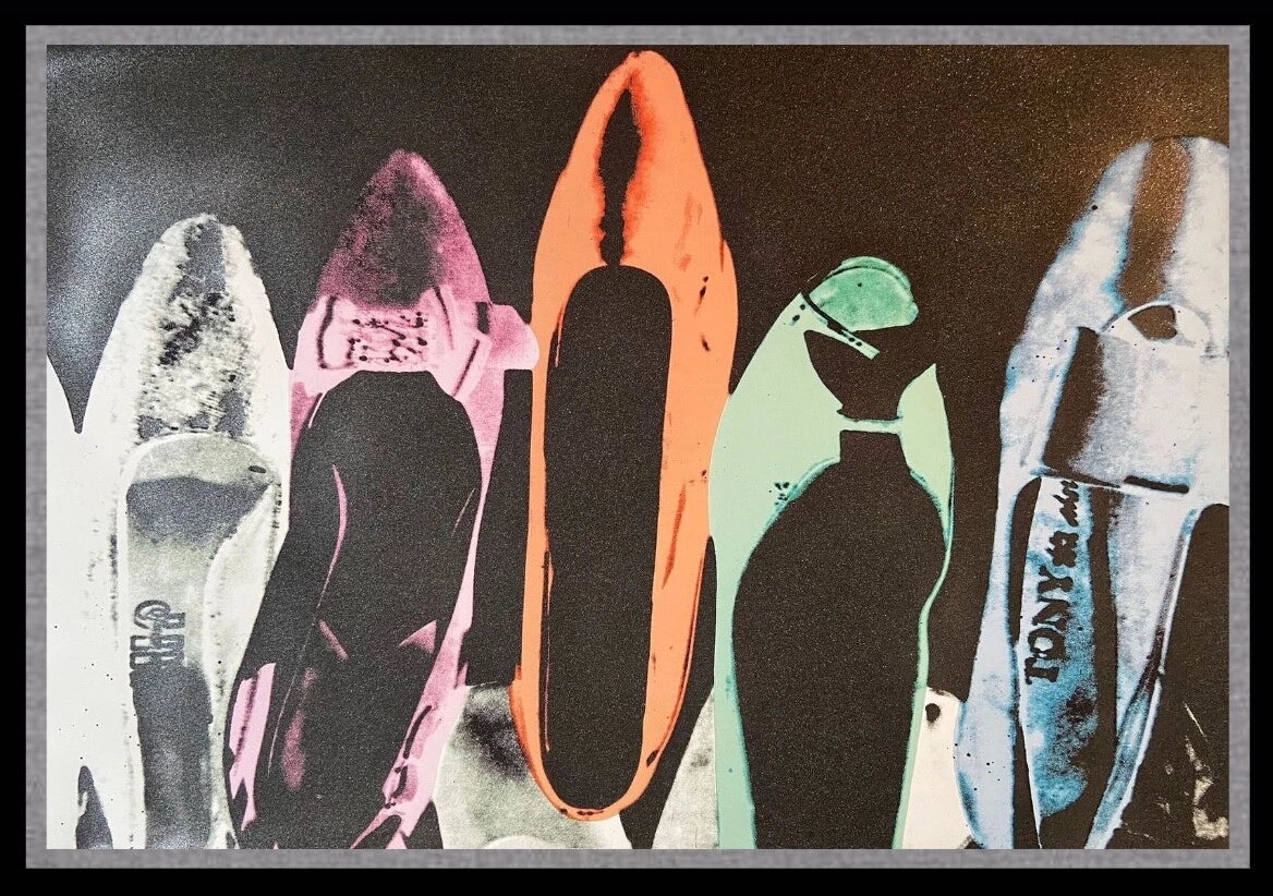 ANDY WARHOL– "Shoe" #257 Trial Proof Screenprint- Full Diamond Dust Bkgrd- Unsigned Pop Wall Art- Large 40 x 59 1/4"-Wall Art