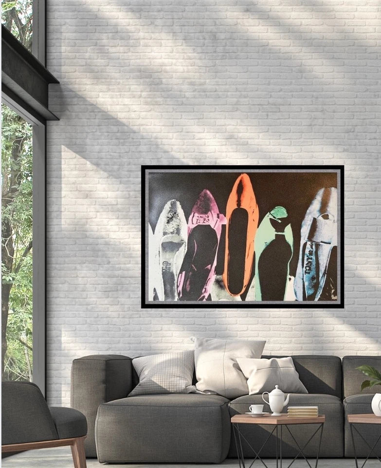 ANDY WARHOL– "Shoe" #257 Trial Proof Screenprint- Full Diamond Dust Bkgrd- Unsigned Pop Wall Art- Large 40 x 59 1/4"-Wall Art