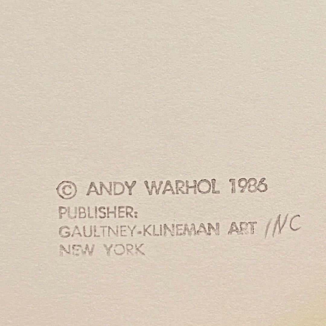 Copyright notice for Andy Warhol artwork with publisher information on a beige background