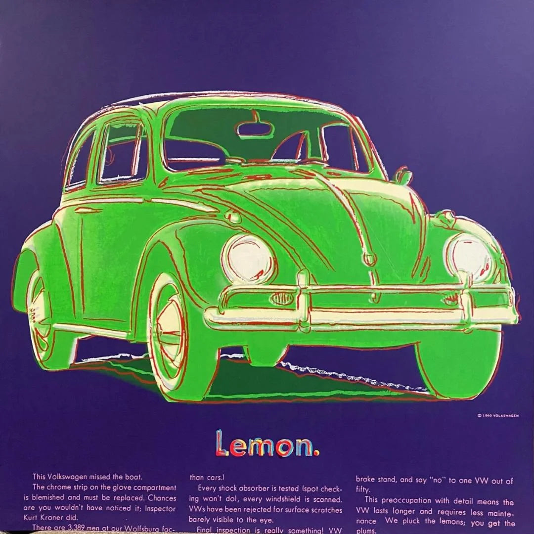 ANDY WARHOL "Volkswagen" Silkscreen Proof-Museum Quality- Ads Suite -38x38" Wall Art