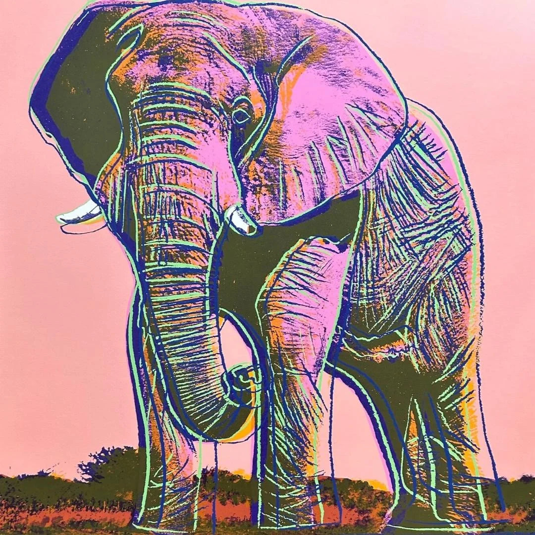 ANDY WARHOL “African Elephant" Silkscreen Proof– Endangered Species-Museum Quality- 38 X 38" Wall Art