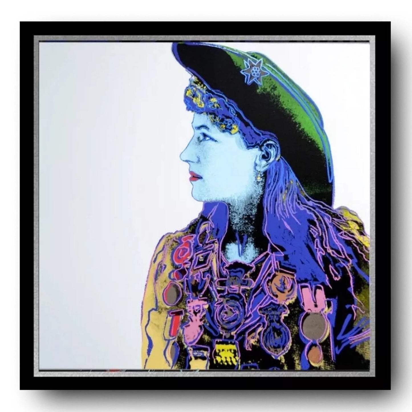 ANDY WARHOL– “Annie Oakley"- Silkscreen- Cowboys and Indians- Unsigned Proof- Museum Quality 36x36" Wall Art