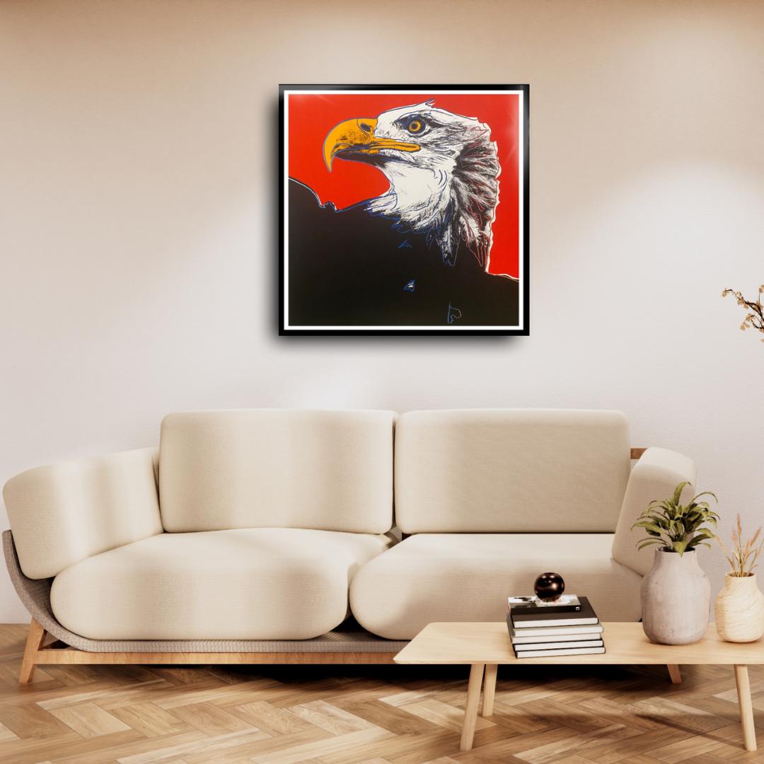 ANDY WARHOL “Bald Eagle" Trial Proof (Deep Orange) Silkscreen Endangered Species-Museum Quality- 38 X 38" Wall Art