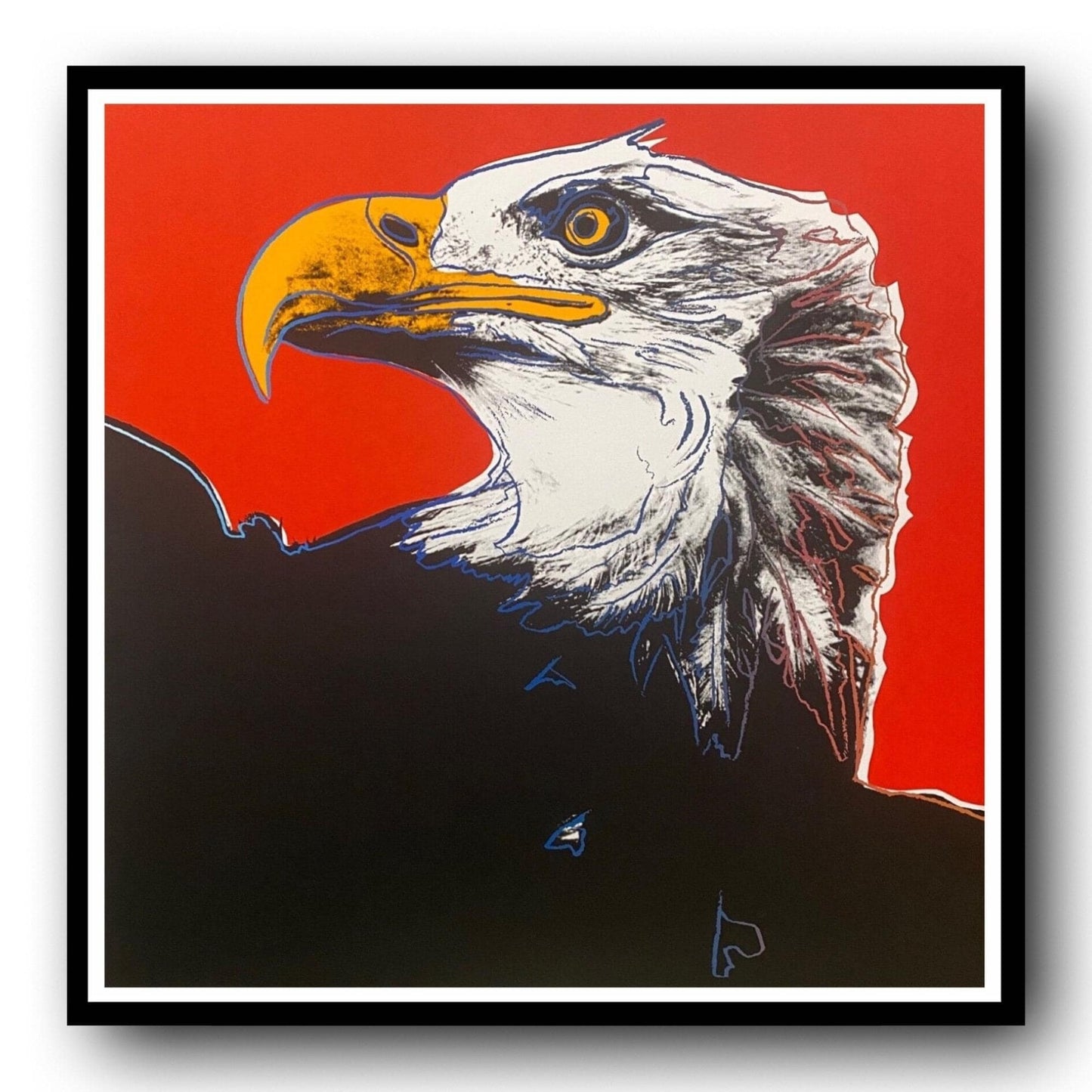 ANDY WARHOL “Bald Eagle" Trial Proof (Deep Orange) Silkscreen Endangered Species-Museum Quality- 38 X 38" Wall Art
