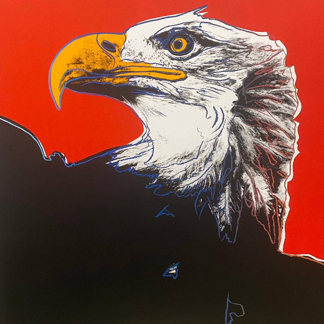 ANDY WARHOL “Bald Eagle" Trial Proof (Deep Orange) Silkscreen Endangered Species-Museum Quality- 38 X 38" Wall Art