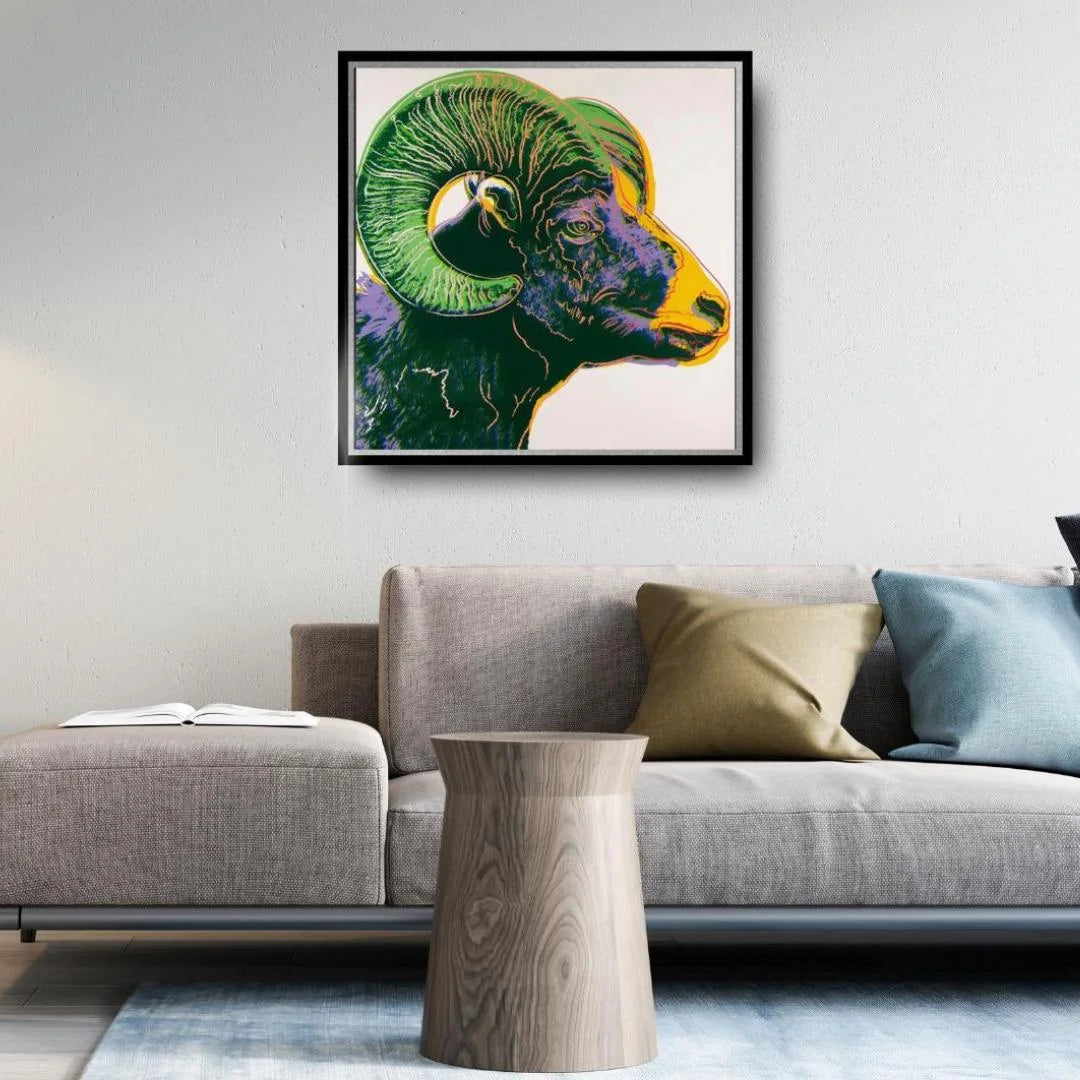 ANDY WARHOL “Ram" Silkscreen Proof– Endangered Species-Museum Quality- 38 X 38" Animal Wall Art