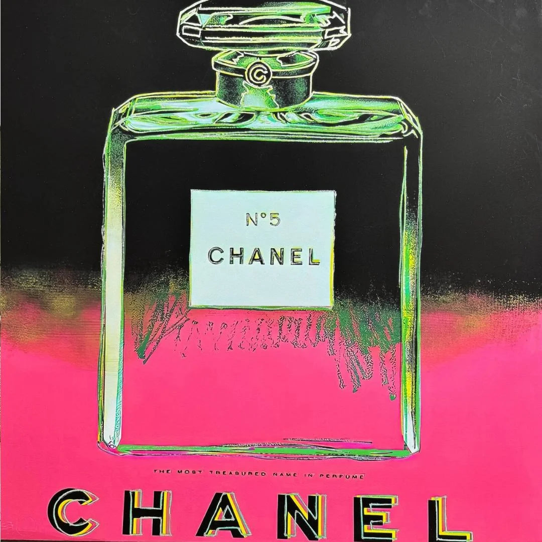 ANDY WARHOL – "Chanel"- Pink/Green Trial Proof Screenprint- Diamond Dust-Ads Suite -38x38" Wall Art