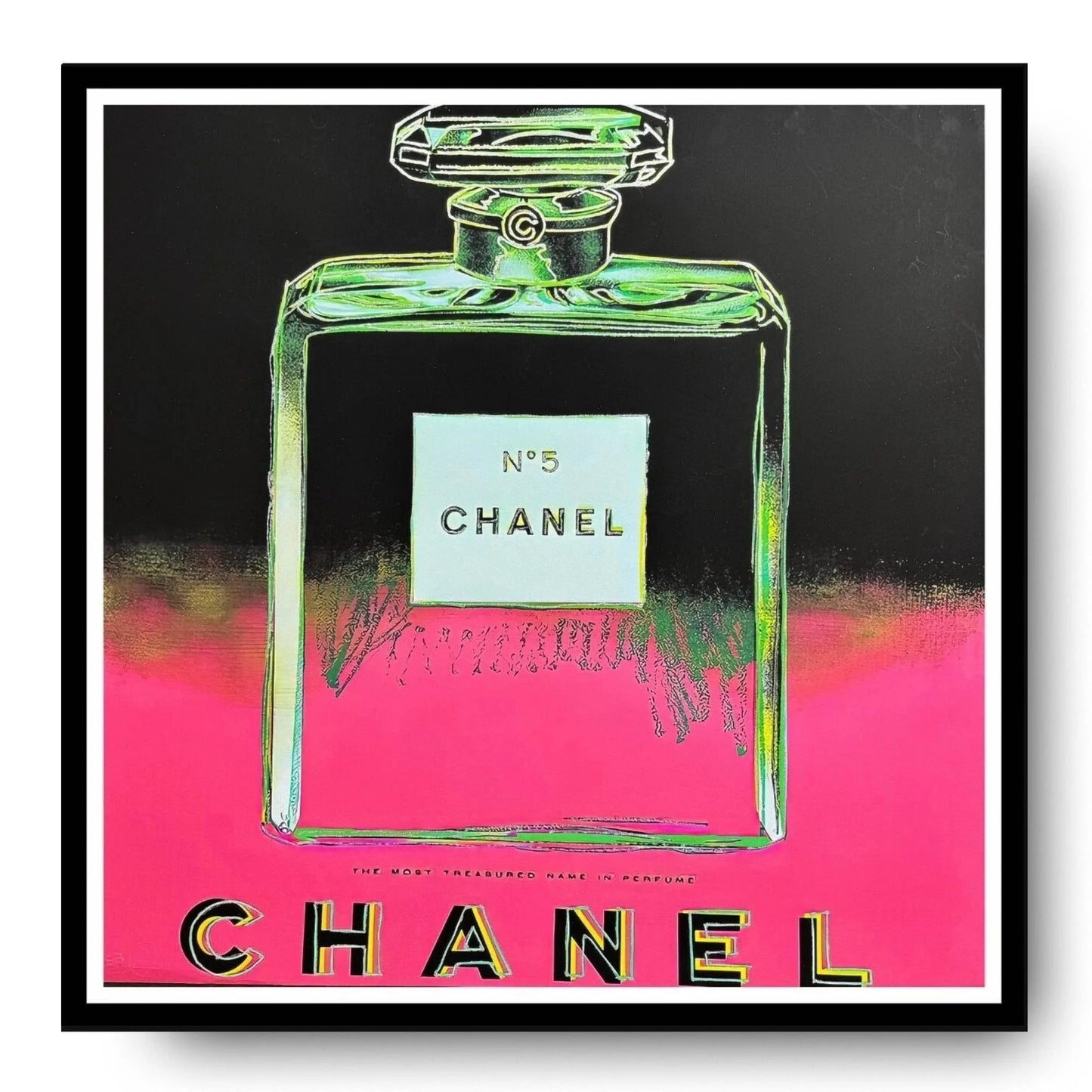 ANDY WARHOL – "Chanel"- Pink/Green Trial Proof Screenprint- Diamond Dust-Ads Suite -38x38" Wall Art