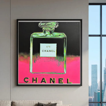 ANDY WARHOL – "Chanel"- Pink/Green Trial Proof Screenprint- Diamond Dust-Ads Suite -38x38" | Pop Art | Museum Quality