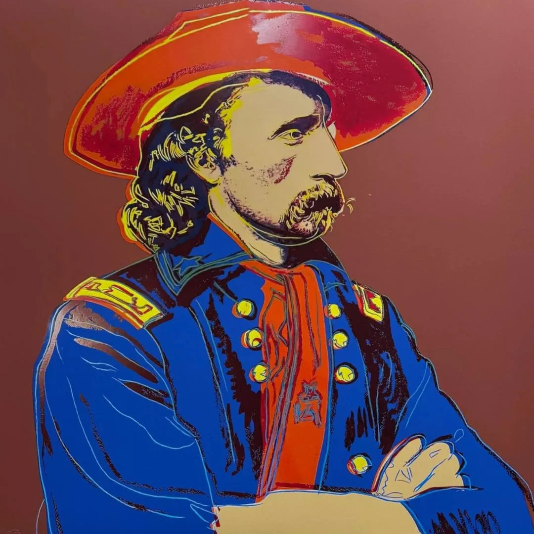 ANDY WARHOL– “General Custer"- Brown Trial Screenprint- Cowboys and Indians- Unsigned Proof- Museum Quality- 36x36" Wall Art